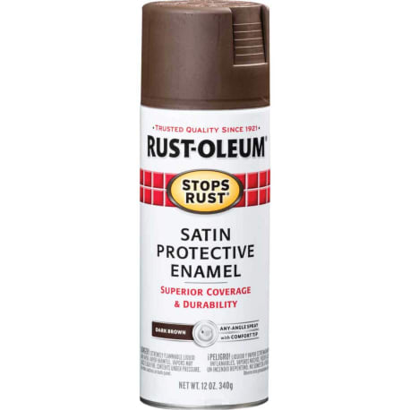 Rust-Oleum Stops Rust Brown Satin Protective Enamel Spray, 12 oz.