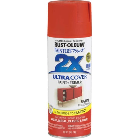 Rust-Oleum Painters' Touch 2X Fire Orange Satin Spray Paint & Primer, 12 oz.