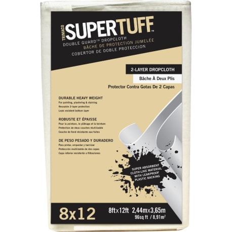 Trimaco SuperTuff Double Guard Drop Cloth, 8 x 12 ft.