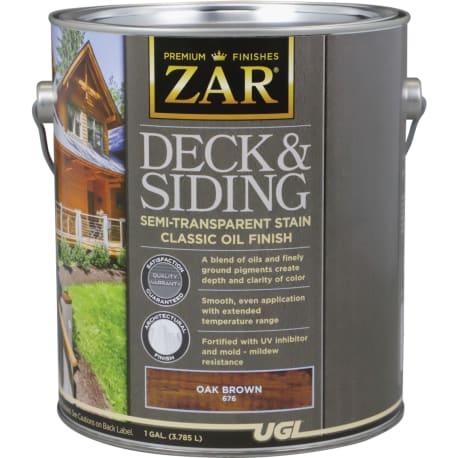 ZAR® Oak Brown Deck & Siding Semi-Transparent Stain, 1 Gallon