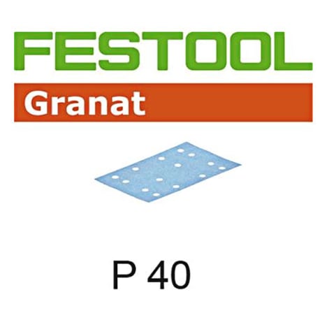 Festool 497127 80x133 Granat P40 Sheet Abrasives, 10 ct