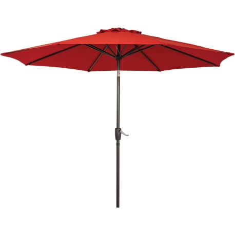 Outdoor Expressions Aluminum Tilt & Crank Crimson Red Patio Umbrella, 9 ft.
