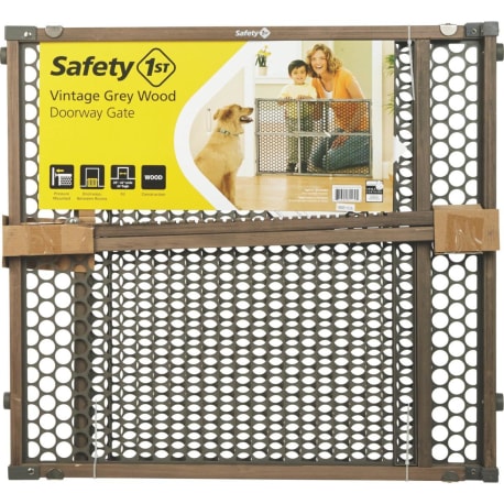 Safety 1st Vintage Gray Wood Doorway Safety Gate 24 in.
