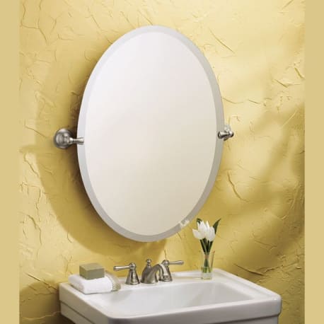 Moen Sage Brushed Nickel Oval Tilting Mirror, 26 in.