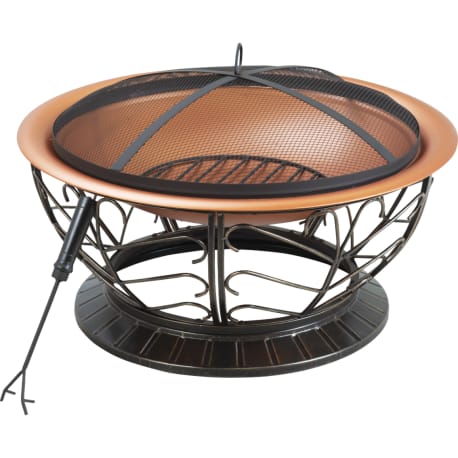 Outdoor Expressions Coppertone Round Steel Fire Pit, 30 in.