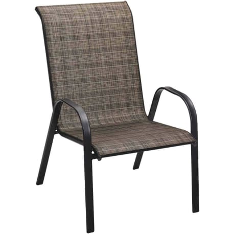 Outdoor Expressions Windsor Black Steel Sling Oversized Stacking Chair, 25.6" x 39.4"