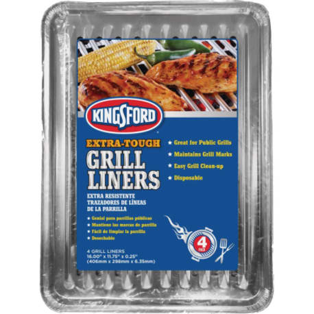 Kingsford Aluminum Non-Stick Grill Liners, 4 Pack