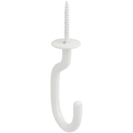 National White Steel Modern Ceiling J-Hook Plant Hanger, 3 11/32 in.