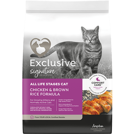 Exclusive Signature All Life Stages Chicken & Brown Rice Dry Cat Food, 15 lbs.