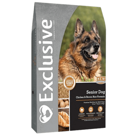 Exclusive Chicken & Brown Rice Senior Dry Dog Food, 30 lb.