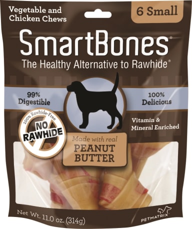 SmartBones Small Peanut Butter Chews for Dogs, 6-Pack