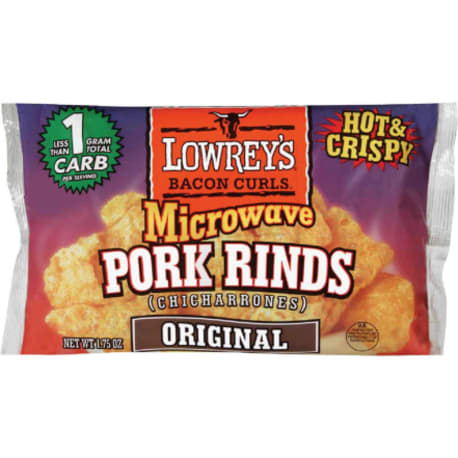 Lowrey's Bacon Curls Original Microwave Pork Rinds, 1.75 oz.