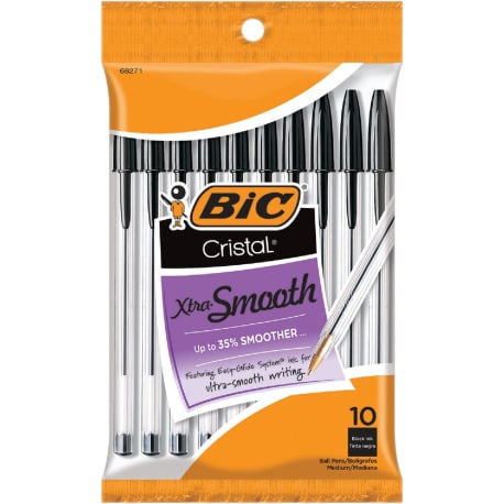 BIC Black Ball Point Pen, 10-Pack