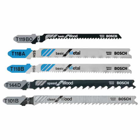 Bosch T-Shank Wood/Metal Jigsaw Blades, 5 Pk