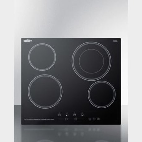 Summit 24" Wide 230V 4-Burner Radiant Cooktop