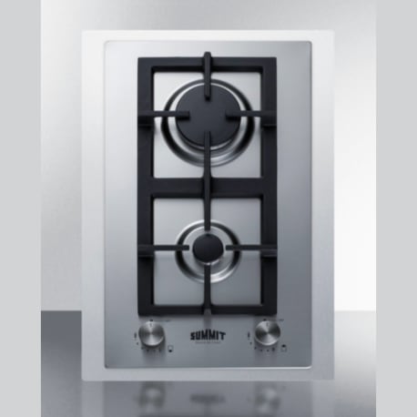 Summit 15" Wide 2-Burner Gas Cooktop In Stainless Steel