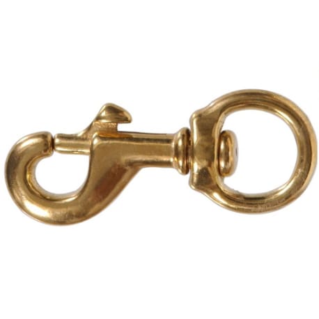 Hillman Solid Brass Bolt Snap with Round Swivel Eye, 1-1/4 x 4-3/4 in.