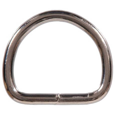 Hillman Nickel Welded D-Ring, .207" Wire x 7/8" x 3/4"