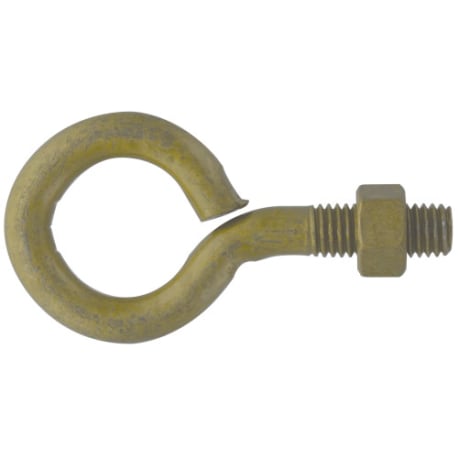 Hillman Gold-Plated Eye Bolt w/ Hex Nut, 1/2"-13 x 4"