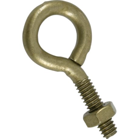 Hillman Gold-Plated Eye Bolt w/ Hex Nut, 1/4"-20 x 2"