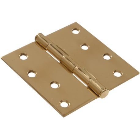 Hillman Solid Brass Residential Door Hinge with Square Corner, 4 in.