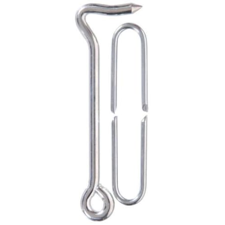 Hillman 6 in. Heavy Gate Hook with Wire Staples Zinc-Plated