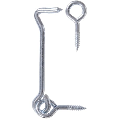 Hillman 6 in. Heavy Gate Hook with Screw Eyes Zinc-Plated