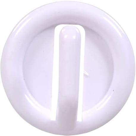 Hillman Plastic Round Hook- White - Adhesive Backed