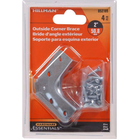 Hillman Zinc-Plated Outside Corner Brace, 2 x 5/8 in.