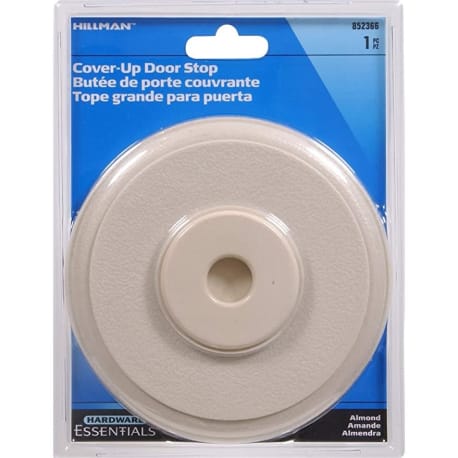 Hillman Almond Self Adhesive Plastic Cover Up Wall Door Stop, 5-3/8 in.