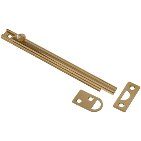 Hillman Bright Brass Solid Brass Surface Bolt, 6 in.