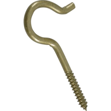 Hillman Gold-Plated Screw Hook, 1/4" x 4-1/2"