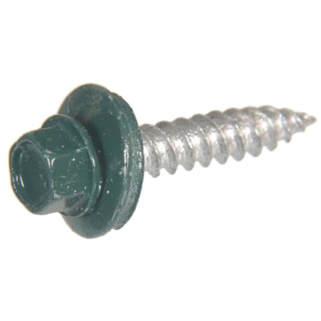 Hillman 10 X 1 In. Green Painted Head Self Piercing Sheeter Screw