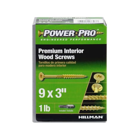 Hillman #9 x 3 in.  Power Pro Premium Interior Wood Screws, 1 lb.