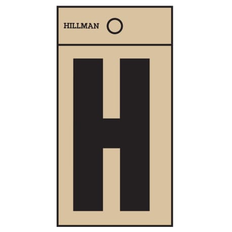 Hillman 2 in. Letter H Black On Gold Square-Cut Mylar