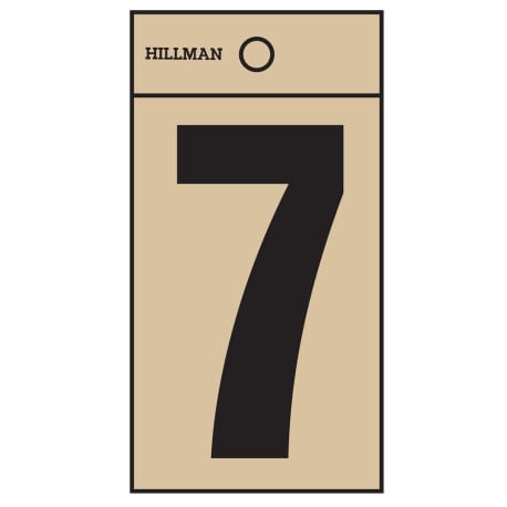 Hillman 2 in. Black On Gold Square-Cut Mylar Number 7