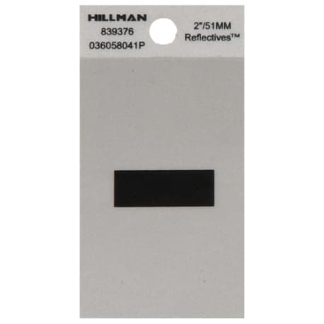 Hillman 2 in. Black & Silver Reflective Mylar Square Cut Sticker Hyphen (-)