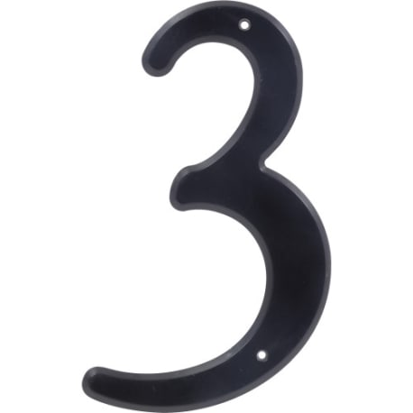 Hillman 4-In. Nail-On Black Plastic House Number 3