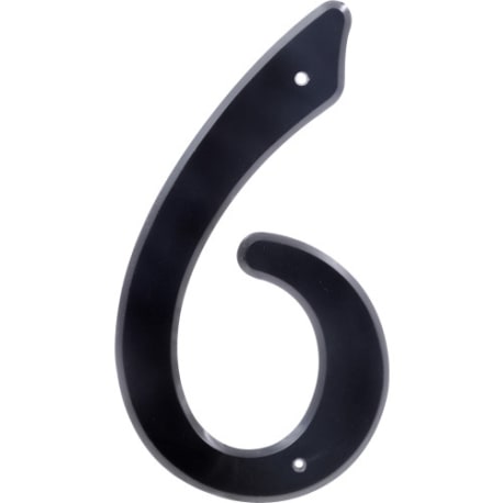 Hillman 4-In. Nail-On Black Plastic House Number 6