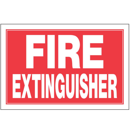 Hillman Red & White Fire Extinguisher Sign, 8 in. x 12 in.