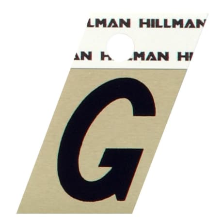 Hillman 1-1/2 in. Black & Gold Aluminum Angle Cut Sticker Letter G