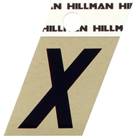 Hillman 1-1/2 in. Black & Gold Aluminum Angle Cut Sticker Letter X