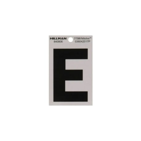 Hillman 3 in. Black & Silver Reflective Mylar Sticker Wide Style Letter F