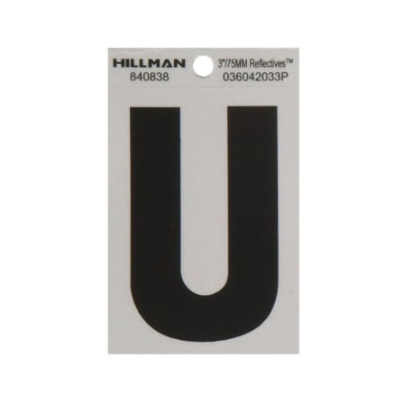 Hillman 3 In. Black & Silver Mylar - Wide Style - Reflective - U