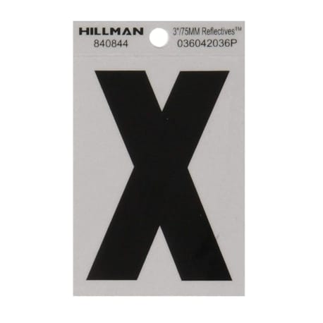 Hillman 3 In. Black & Silver Mylar - Wide Style - Reflective - X