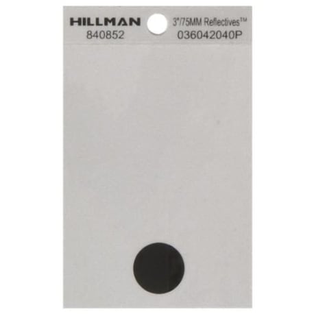 Hillman 3 in. Black & Silver Reflective Mylar Sticker Wide Style Period (.)