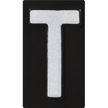 Hillman 1-1/2 in. White & Black Reflective Aluminum Sticker Letter T