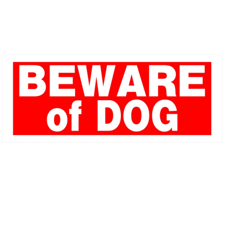 Hillman Red & White Beware Of Dog Sign, 15 in. x 6 in.