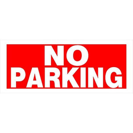 Hillman Red & White Plastic No Parking Sign, 6 x 15 in.