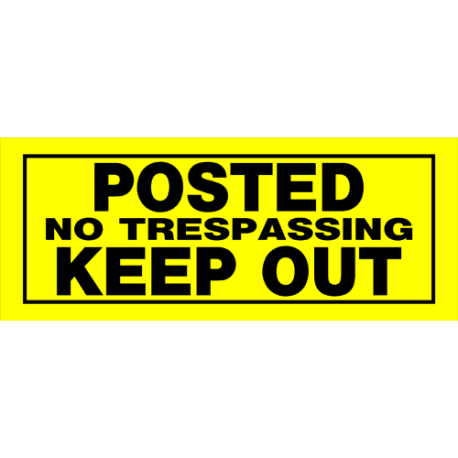 Hillman Yellow & Black Plastic Posted No Trespassing Keep Out Sign, 6 x 15"